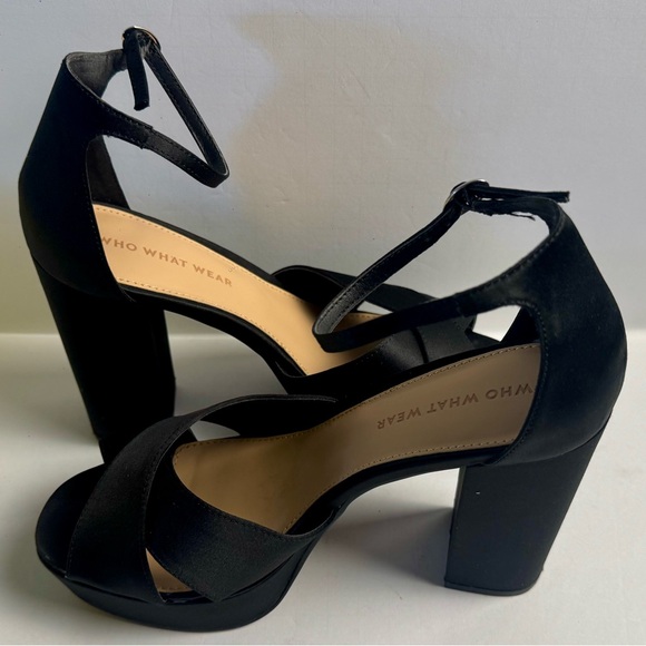 Who What Wear Black Strappy Heels Size 6 1/2 - Picture 5 of 10